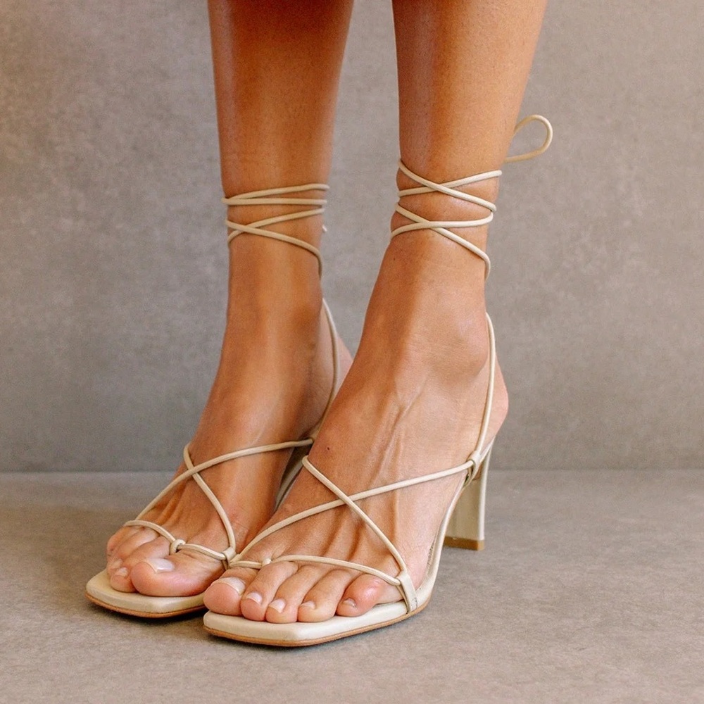 ALOHAS Bellini strappy heels in IVORY